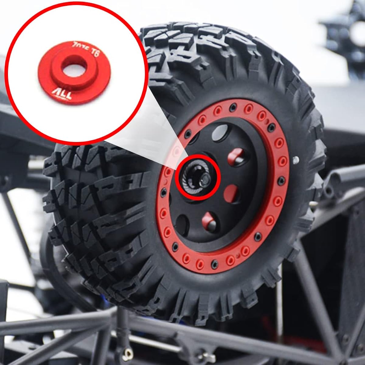 1/7 Mojave Desert Short Course Truck Tire Wheels Compatible with Off-Road Buggy Tires 17mm Adapter Wearable FS 336184 RC Model Car (UDR Gasket)