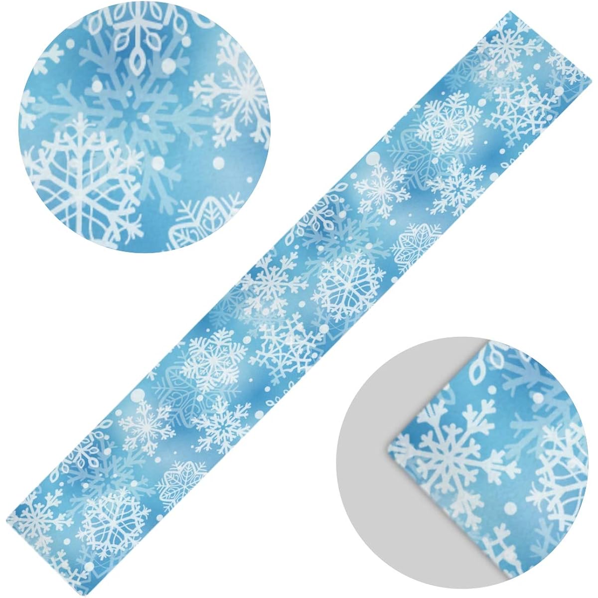 Christmas Snowflake Table Runner 13x70 Inch Winter Christmas New Year Non-Slip Table Runner Dresser Scarf Tablecloth Dining Party Wedding Table Decor