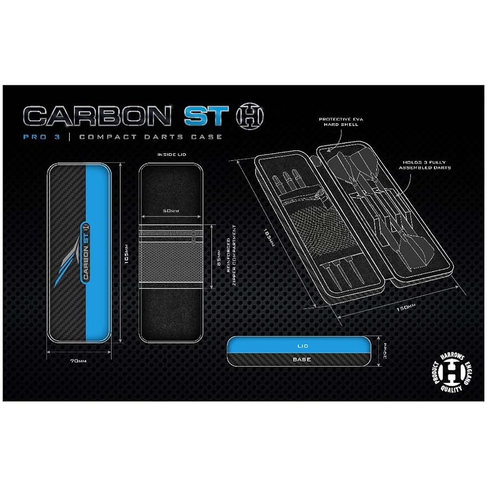 Harrows dart case CARBON ST PRO 3 carbon ST PRO 3 green dart case