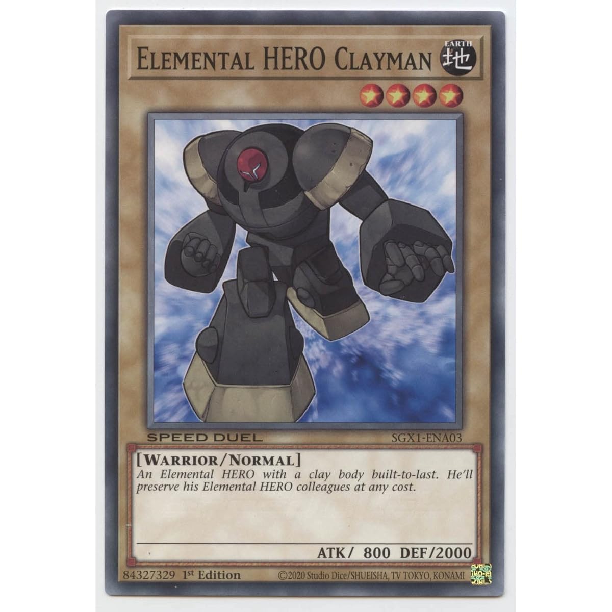 Elemental Hero Clayman SGX1-ENA03 Common First Edition