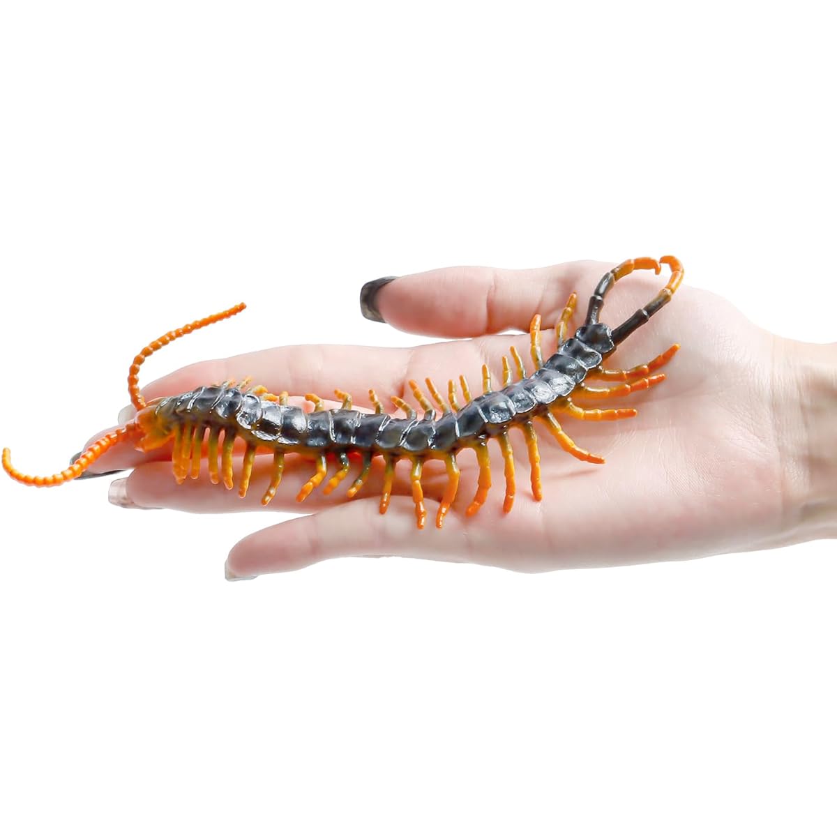 Set of 2 Miniature Centipede Figurines Plastic Centipede Mini Scolopendra Insect Figures Joke Gifts April Fool's Day Halloween Party Decorations