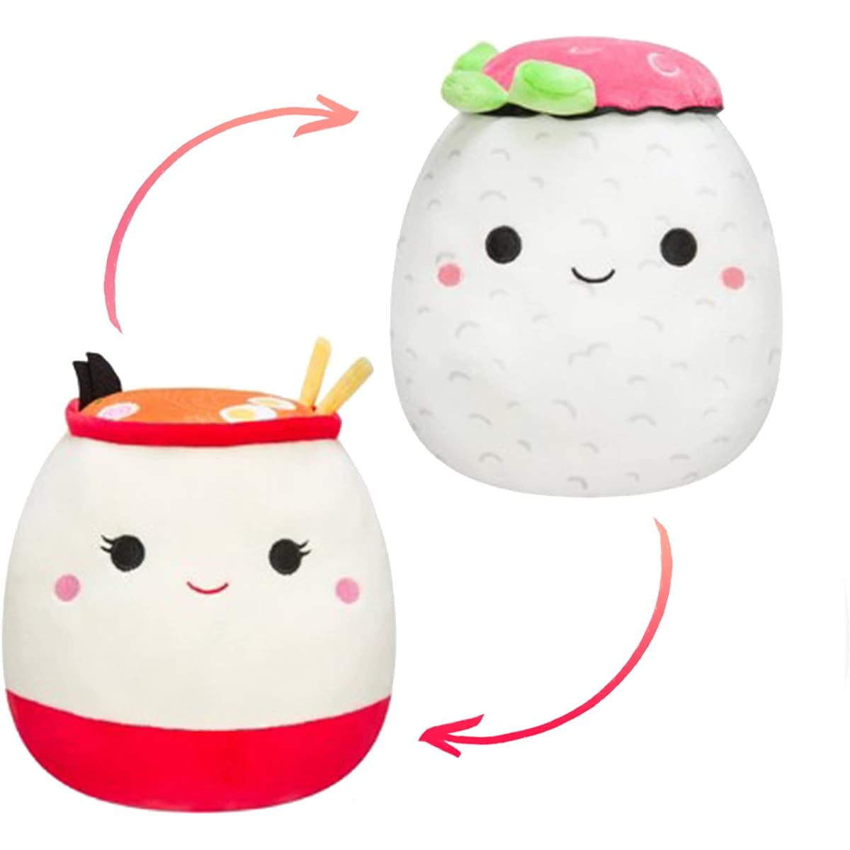 Squishmallow 8" Shun The Sushi Raisy The Ramen Flipamallow 2022 Exclusive BNWT KellyToy Flip a Mallow