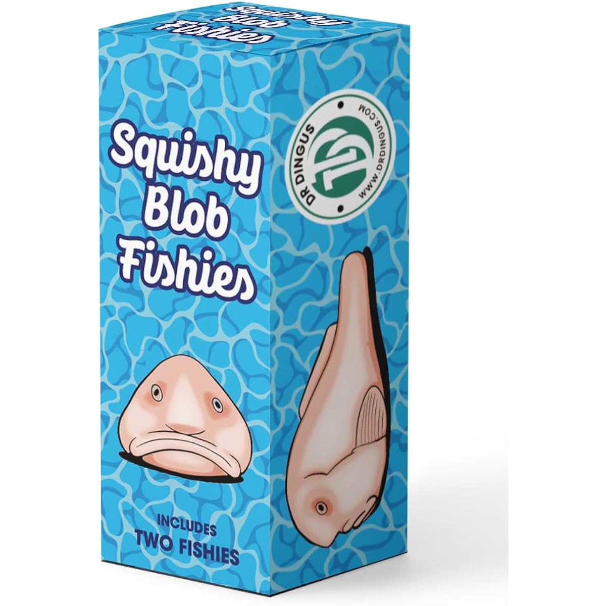 DR DINGUS Happy Blob Fish Squishy - 2 Pack - Happy Happy Squishy Fishy