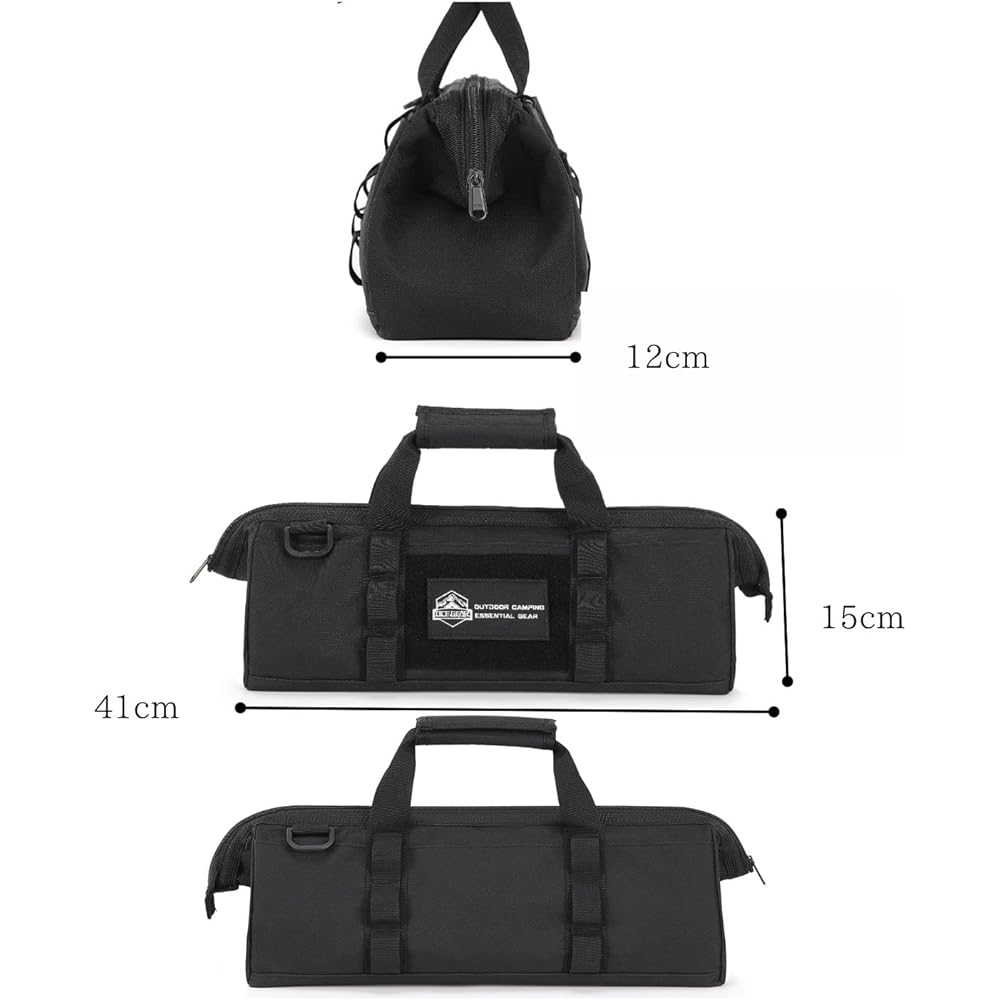 FUJIKAZE Outdoor Peg Bag Peg Case Camping Equipment Storage Bag Waterproof Peg Bag Peg Storage Bag Tool Bag Tool Box Waterproof (Black)
