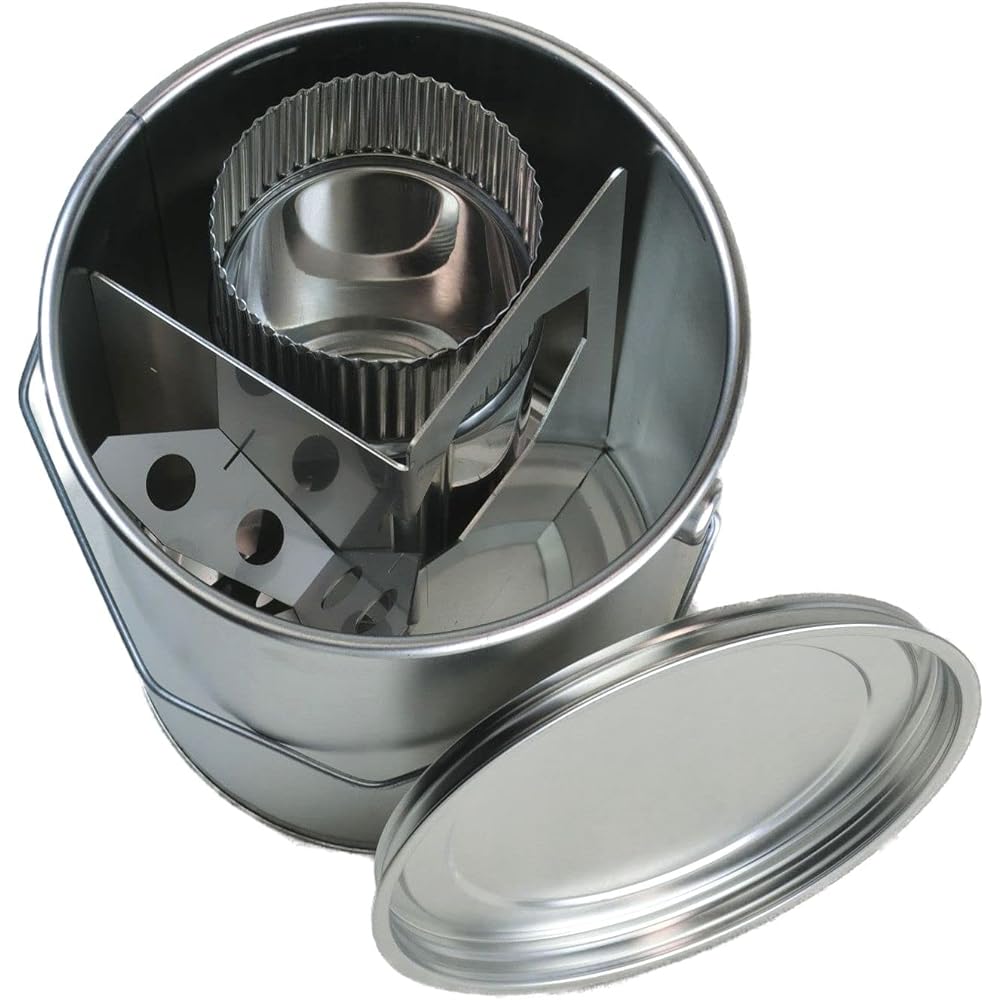 SDGs Mini Bonfire Can Cooking Bonfire Stand φ19cm x Height 22cm | Field Natural Fuel Rocket Stove (4L Mini Can Set)