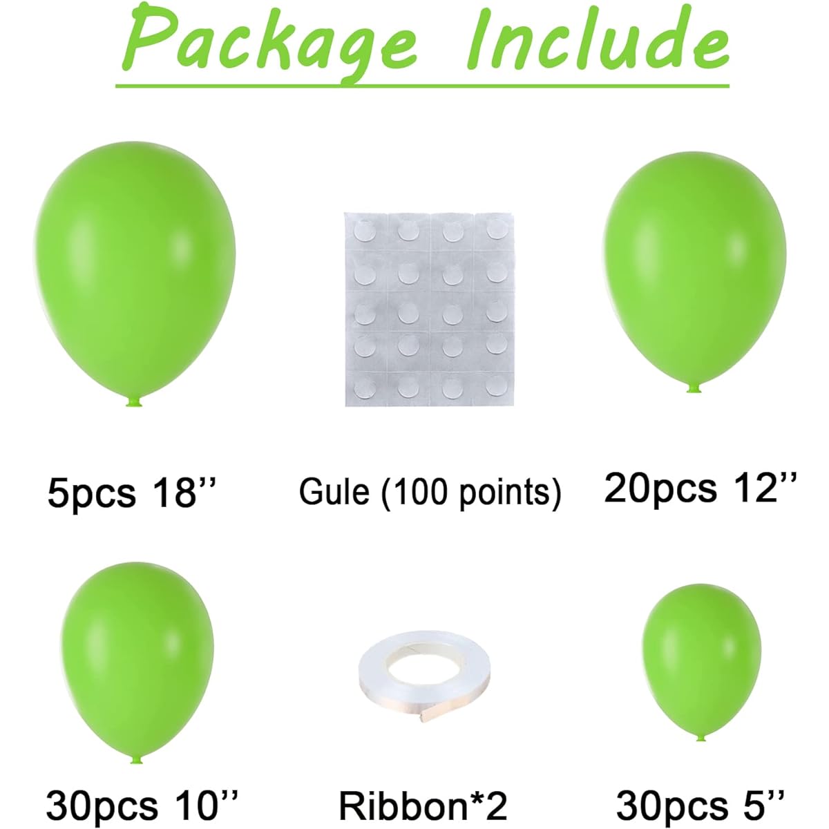 Lime Green Balloons Assorted Sizes 5/10/12/18 Inch 85pcs Matte Latex Lime Green Balloons Garland Arch Kit for Birthday Party Balloons Graduation Wedding New Year Halloween Anniversary Baby Shower