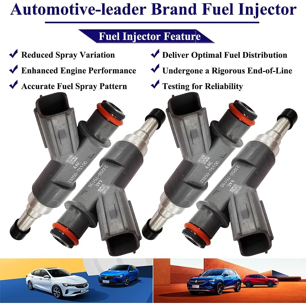 Automotive-leader FJ783 23250-75100 Fuel Injector 12 Hole Engine Nozzle Compatible with 2005-2016 Toyota-a Tacoma, 2010 Toyota-a 4Runner Hiace 2.7L 23250-79155 2325075100.