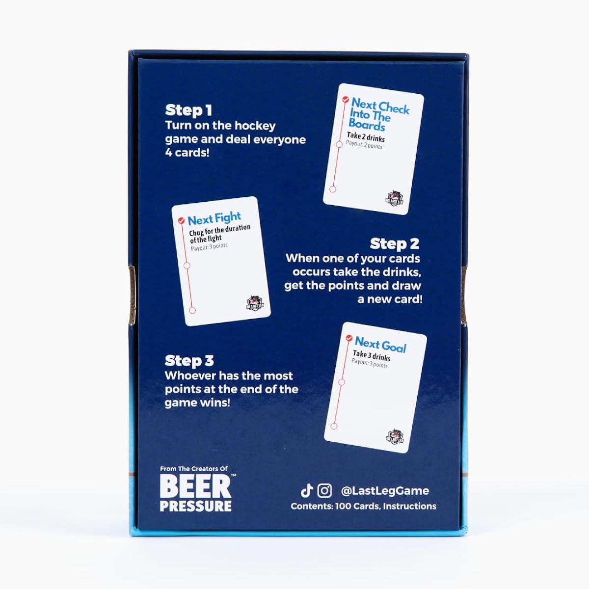 Beer Pressure The Last Leg - Hockey Drinking Game Perfect for Game Day, Tailgates, Parties, and Pre-Game