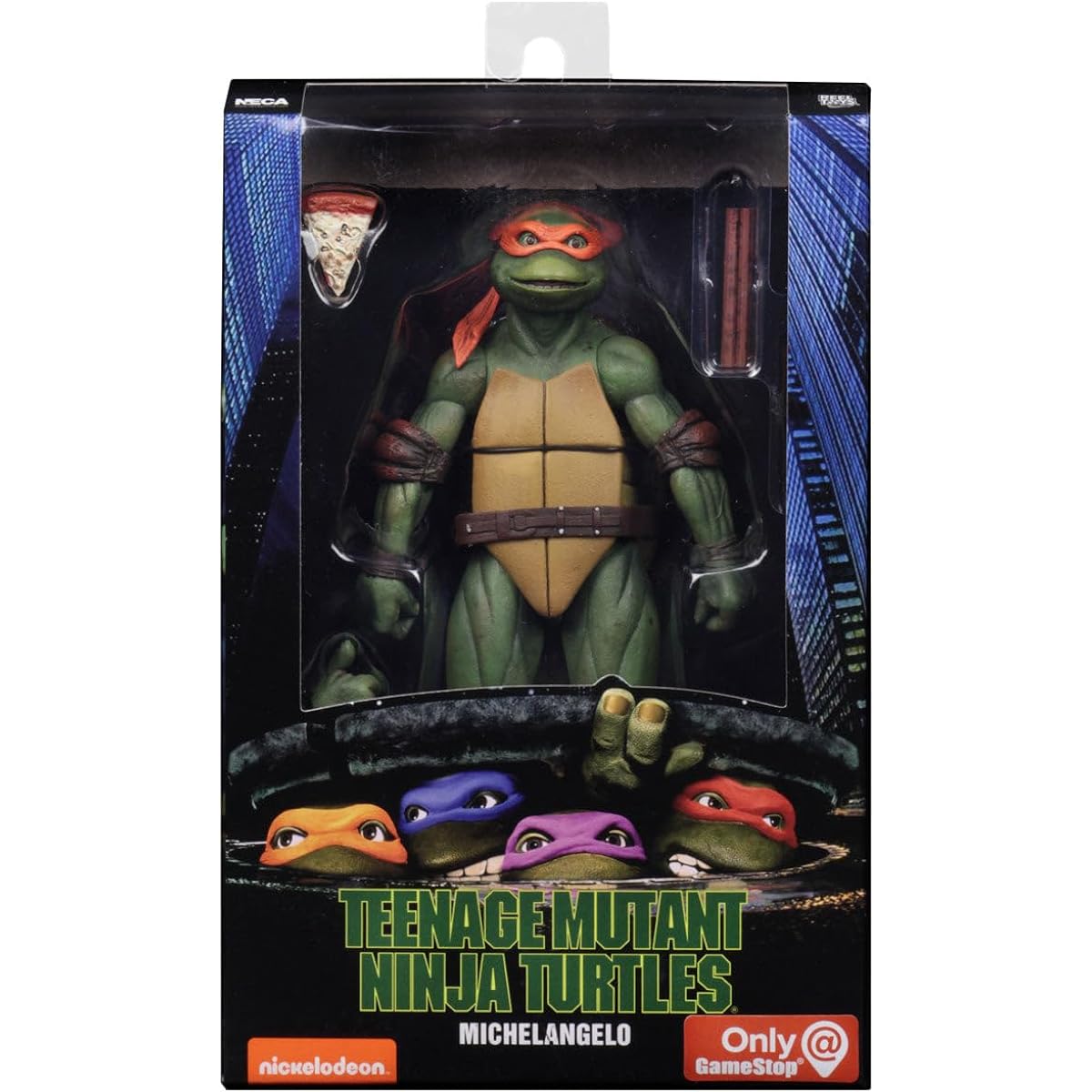Teenage Mutant Ninja Turtles 90's Movie Michelangelo 17cm Action Figure by NECA Reel Toys 2019 GameStop Exclusive