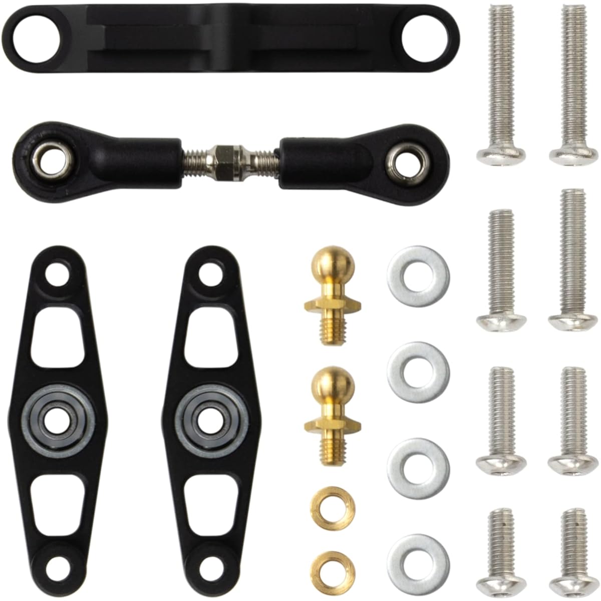 HobbyMarking RC Car Aluminum Alloy Ball Bearing Crank Steering Arm Set for Tamiya TT-02 TT-02B Upgrade Parts