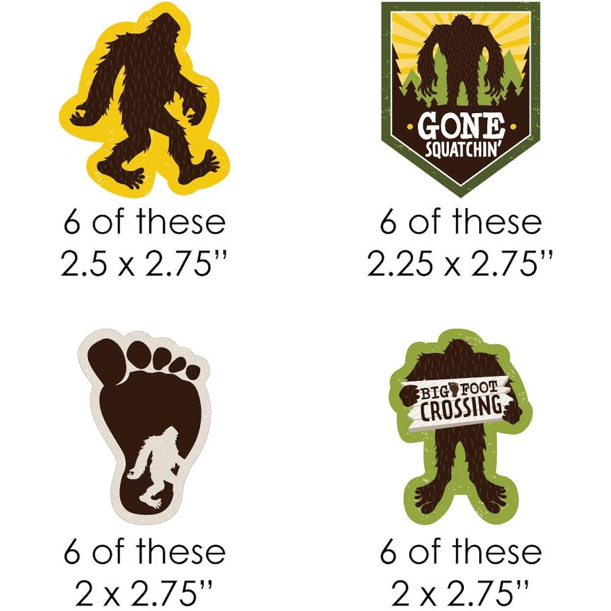 Big Dot of Happiness Sasquatch Cloths - DIY Shape Bigfoot Party or Birthday Party Cutouts - 24 Pieces