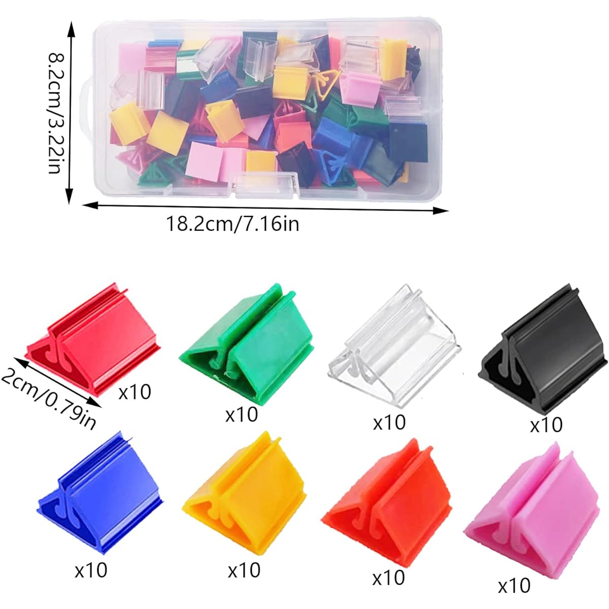 Lohoee 80pcs Card Stand Game Piece Holder Board Marker Plastic Card Holder Board Game Memo Photo Display DIY Game Card Party Favors with Plastic Box