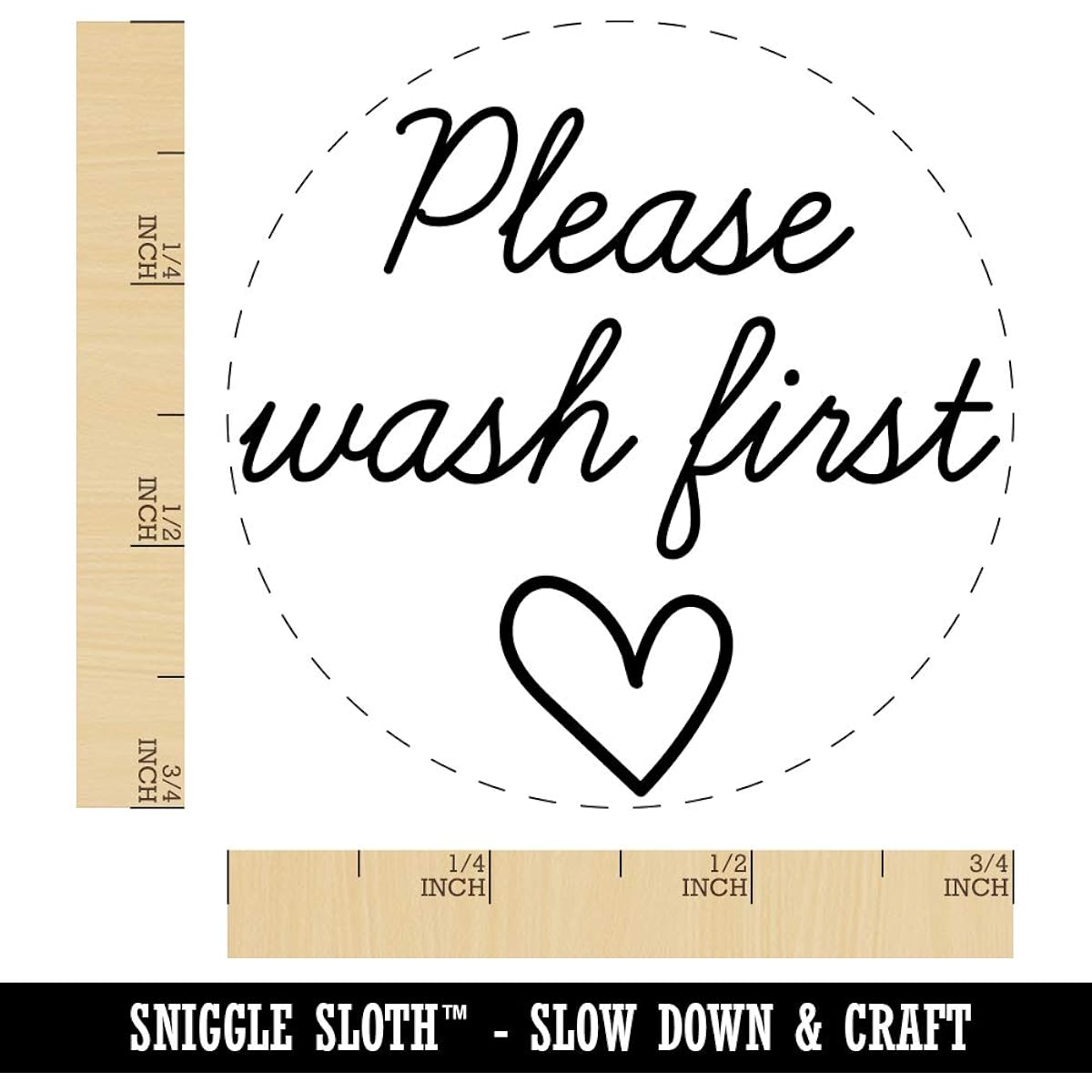 Please Wash First Chicken Egg Rubber Stamp, 3/4 inch, Small