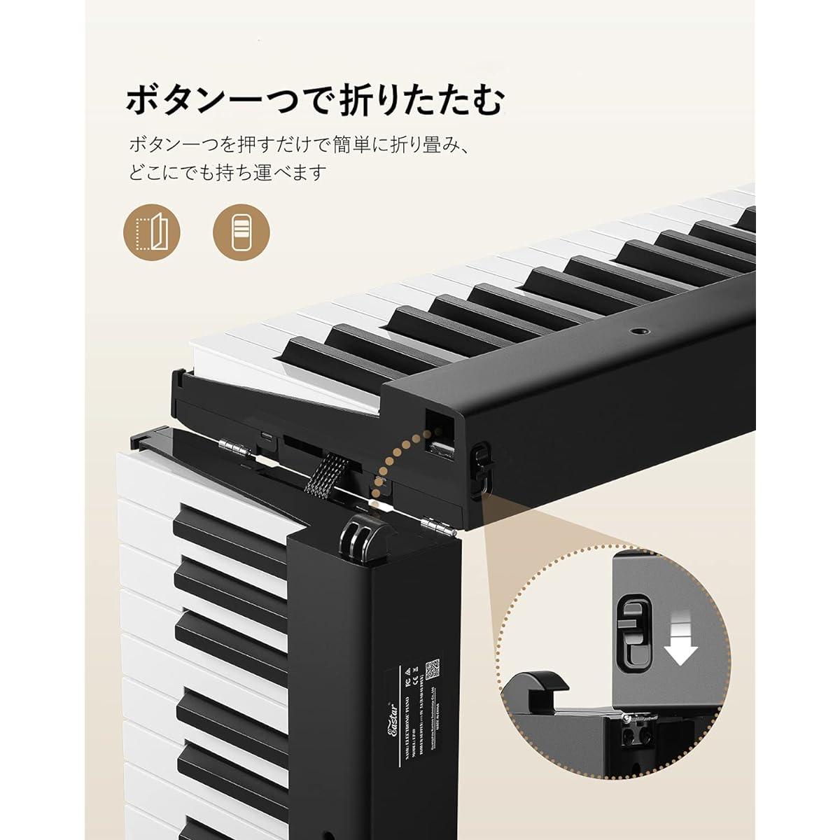 Eastar EP-10 Electronic Piano 88 Key Keyboard Foldable Lightweight Wireless MIDI Function Touch Response Function Pedal & Soft Case Included