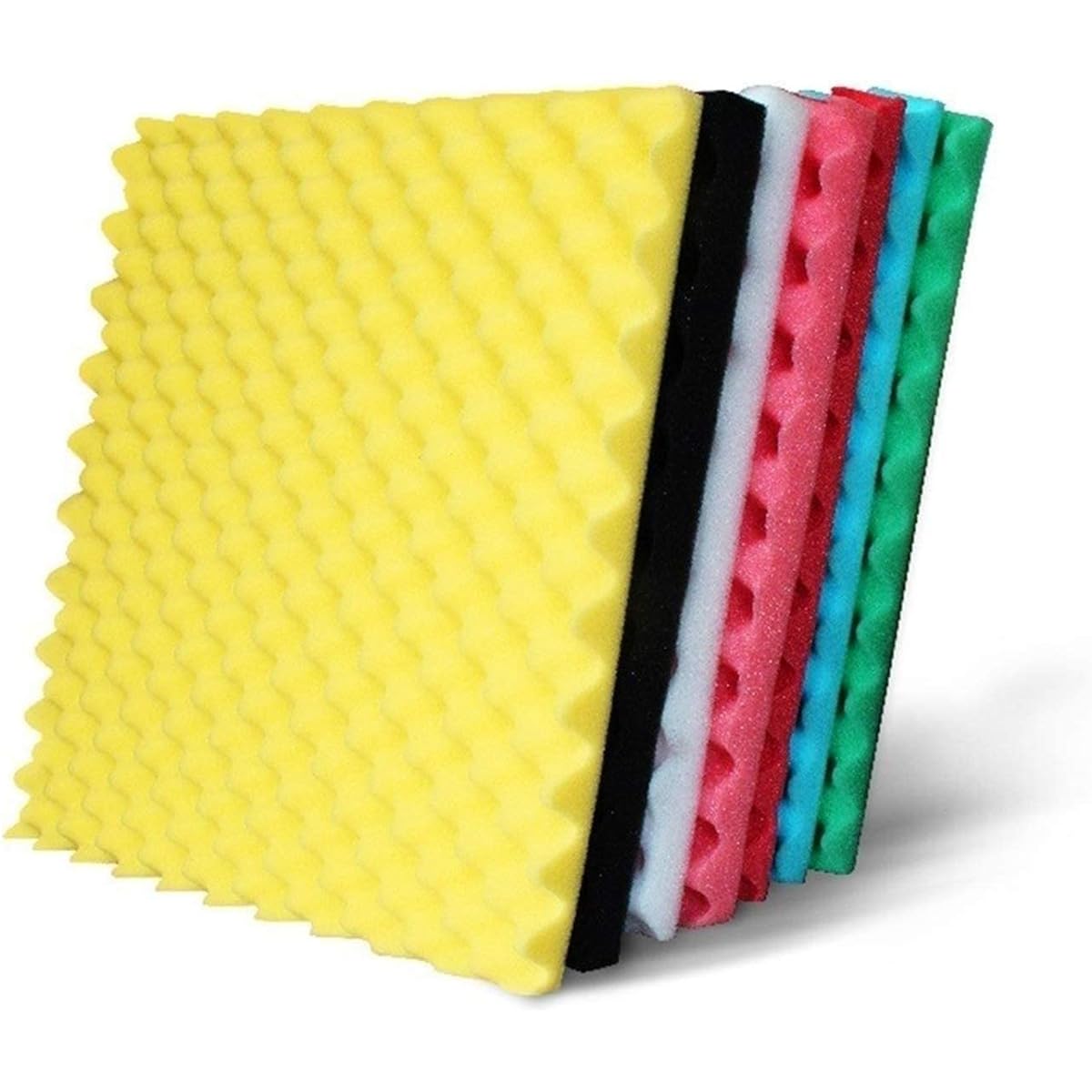 Indoor Sound Absorbing Cotton 20PCS Square Acoustic Panels Dance Room Music Room Soundproofing Foam Panels (Red) (Yellow)