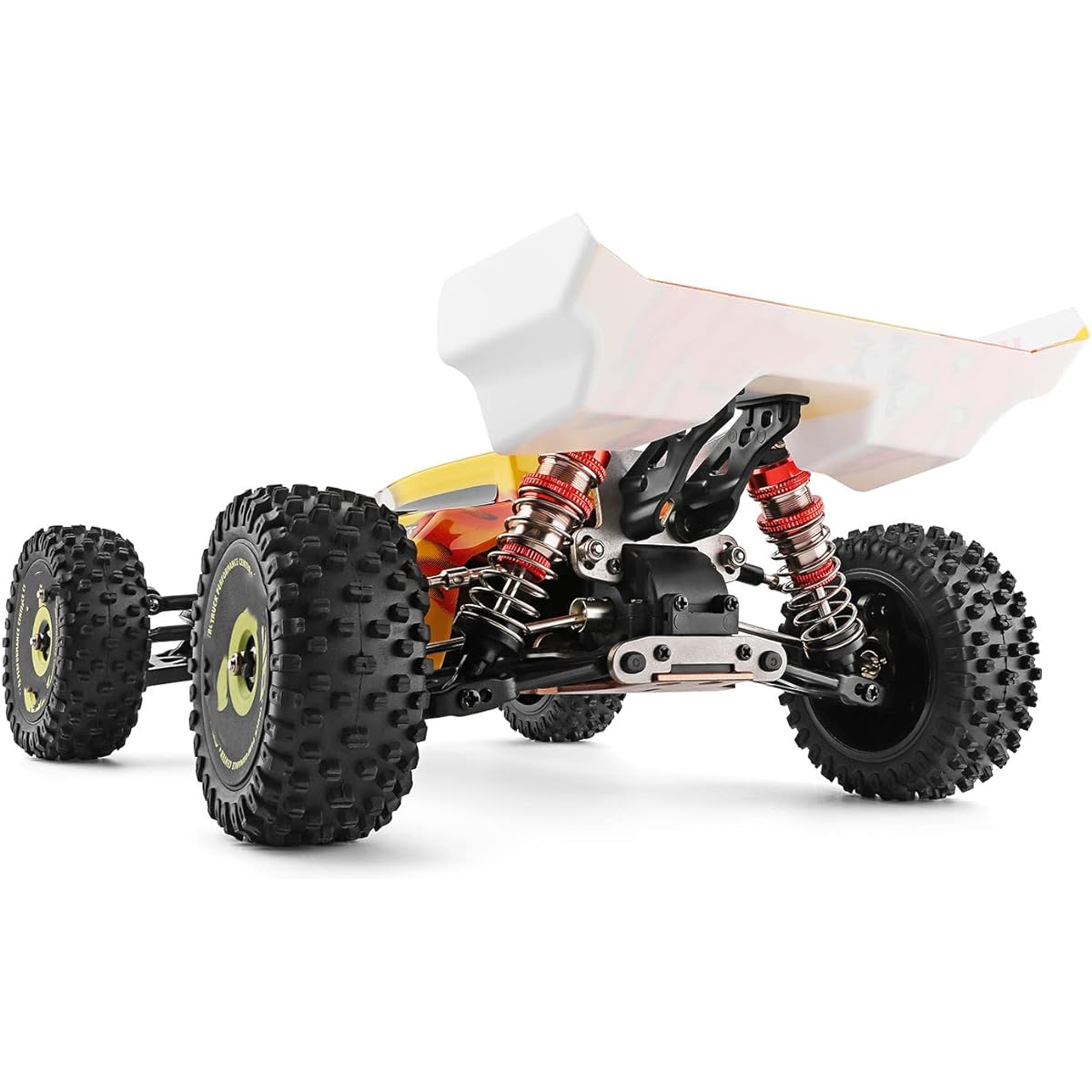 2.4GHz RC Car, Wuyuzi XKS144010 RC Car Off-Road Car High Speed 75km/h 1/14 2.4GHz Racing Car 4WD RTR with Metal Chassis Yellow