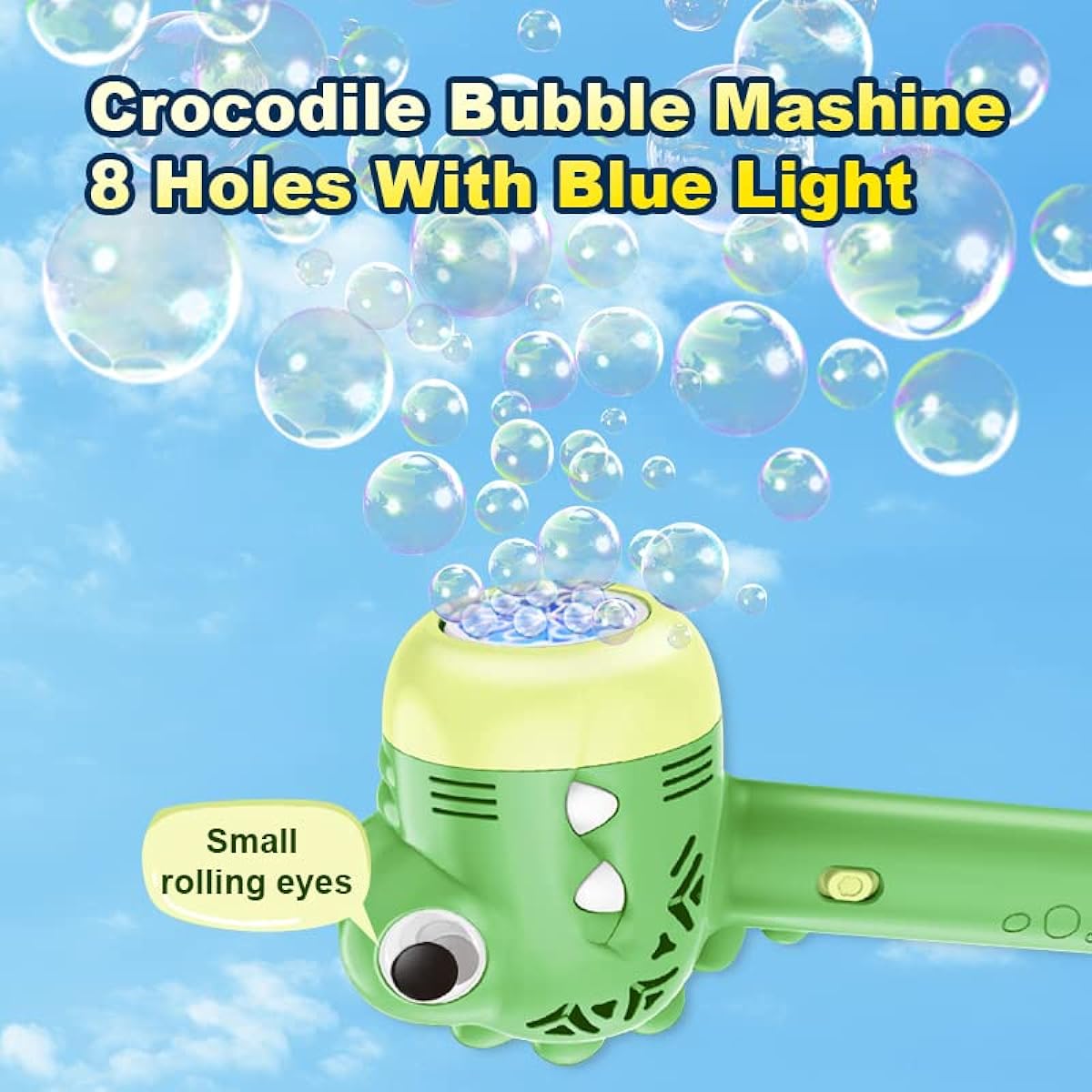 Jimdella Bubble Machine for Kids Crocodile Toy Automatic Bubble Blower Maker 4-8 Years Old Outdoor Toys for Toddlers 3 4 5 6 Years Boys Girls Birthday Gift