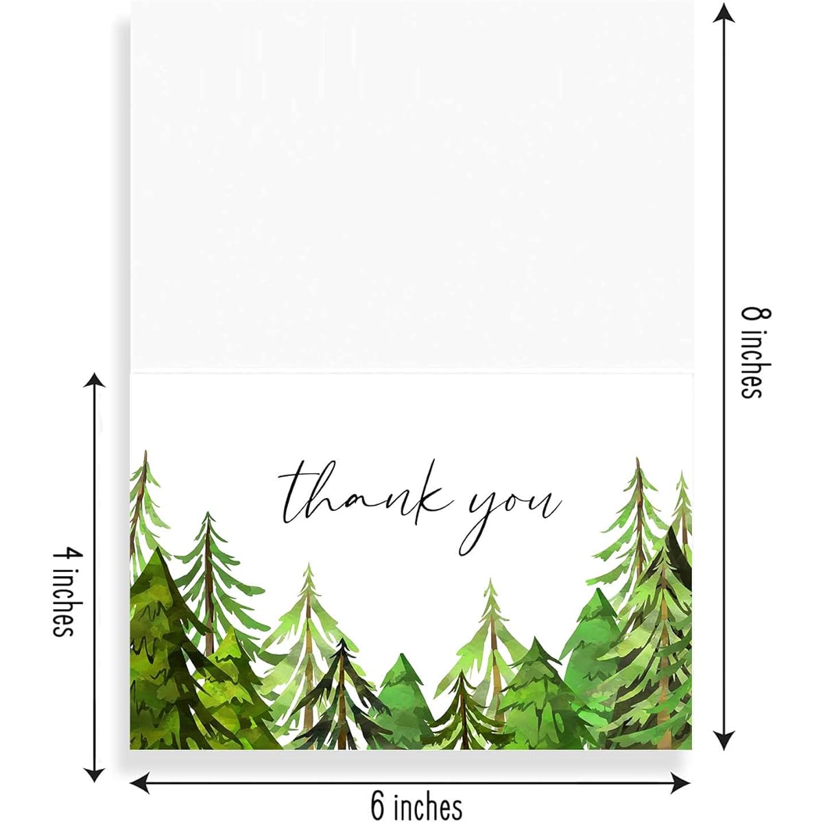 Pack of 50 Green Thank You Cards