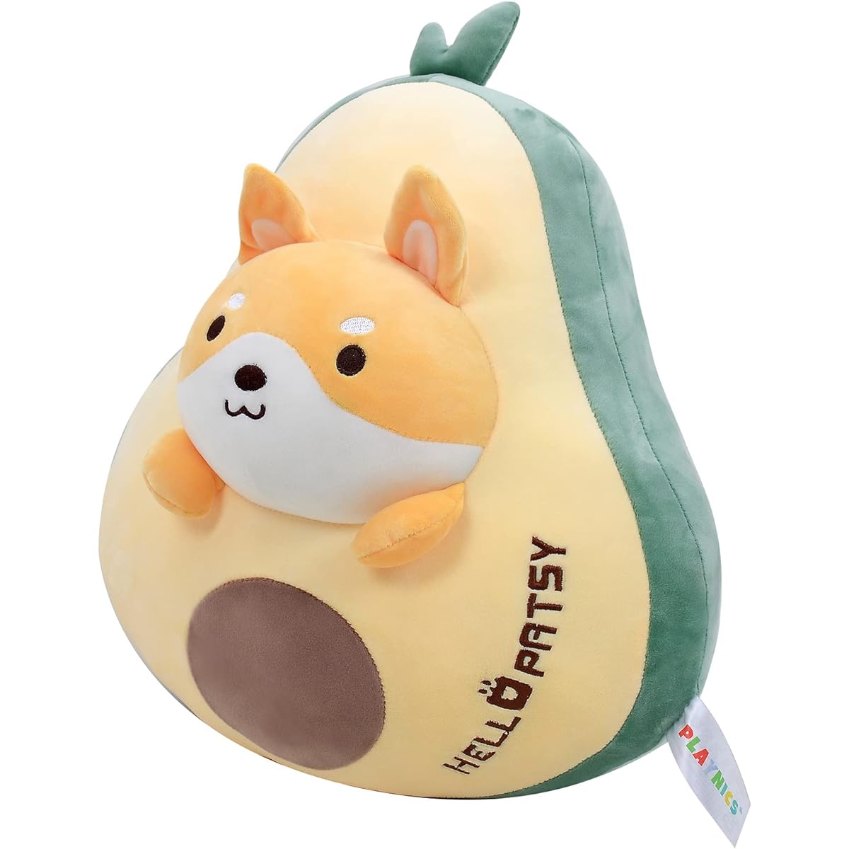 PLAYNICS 17" Corgi Avocado Plush Toy - Stuffed Animal - Cute Food Toy Soft Squishy Cute Cuddly Pillow Fruit Cuddle Cuddly Plush Toy - Gift for Kids (Avocado Corgi)