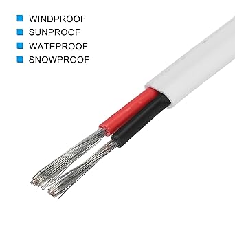 uxcell 2 Core 8AWG Duplex Marine Wire 3 Feet Tin Plated Copper Insulated Boat Cable with PVC Jacket for Automotive Boat Marine Speaker