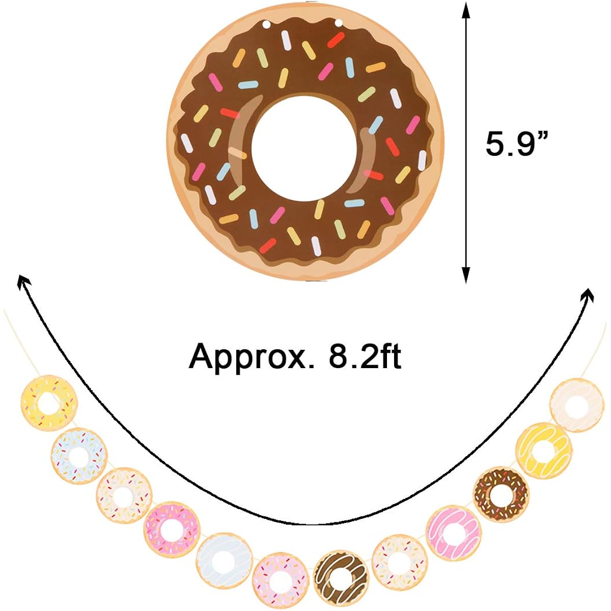 Donut Decoration Party Banner Donut/Donut Food Theme Party/Tea Party Supplies for Girls/Kids/Baby Shower/Birthday Party Garland Wall Decor