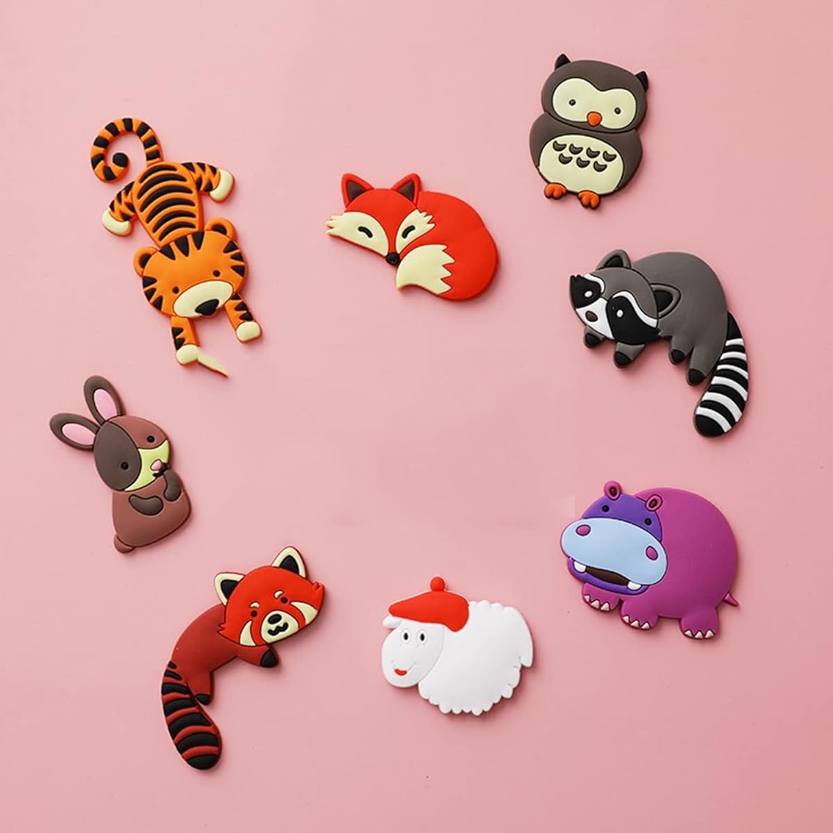 12pcs Refrigerator Magnets for Toddlers Cute Animals Refrigerator Magnets for Kids Whiteboard Full Back Magnetic Soft Rubber Kids Baby Safe Magnets