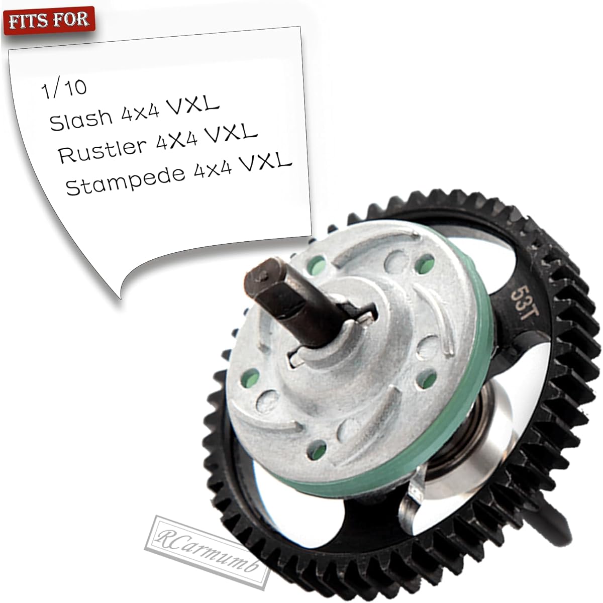 Rcarmumb Steel #45 Differential Gear Slipper Clutch 53T Spur Gear 15T/17T/19T Pinion Gear Set for 1/10 Slash 4X4 / Stampede 4X4 / Rustle 4X4