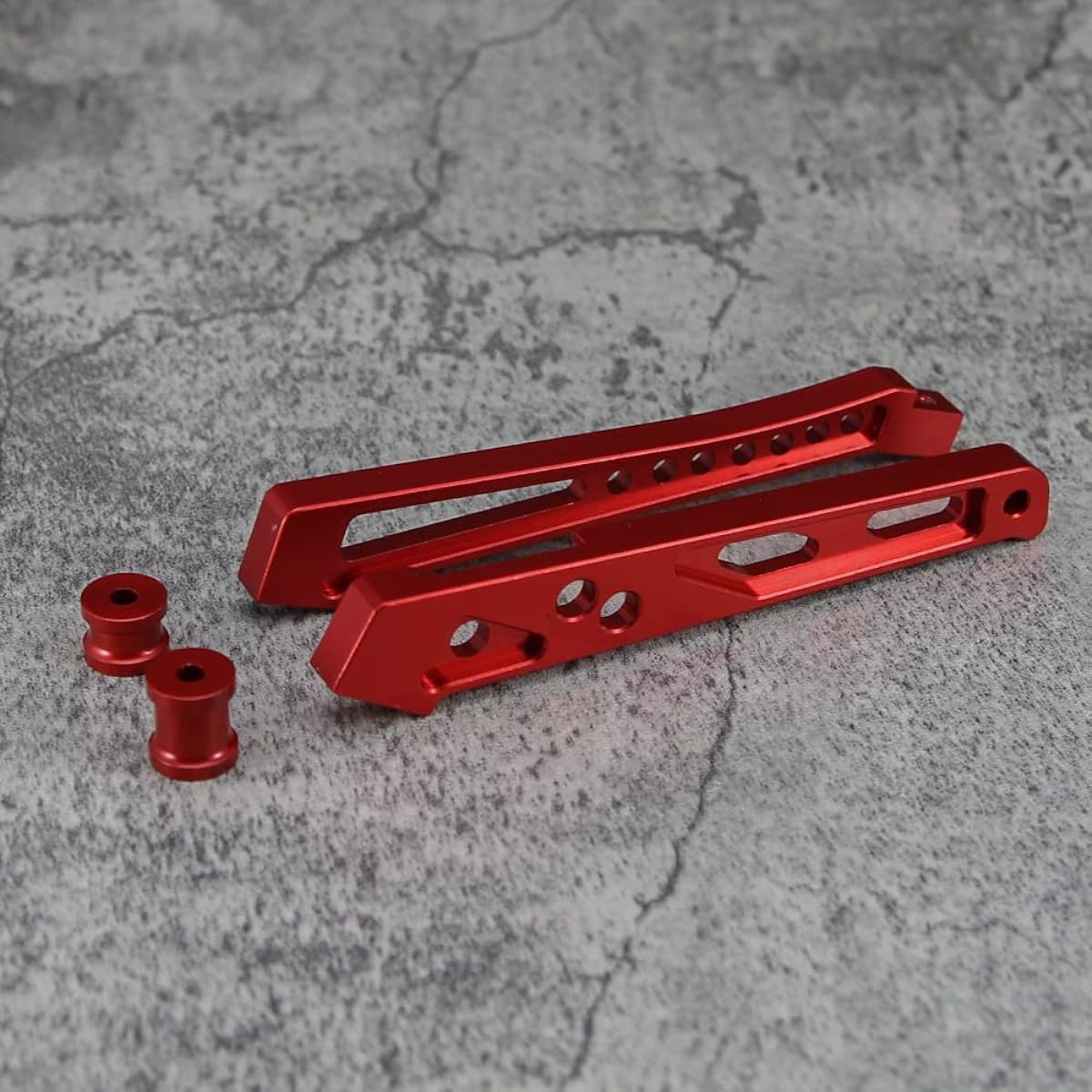 RCAWD Aluminum Center Chassis Brace Set for Arrma 1-8 Notorious Outcast Typhon Vehicles Hop-Up Upgrade Parts (Red)