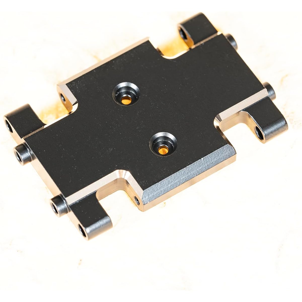 RampCrab Skid Plate Transmission Mount for AX24 Black Coated Brass Mount for AX24 XC-1 21g Upgrade Pad for 1/24 RC Crawler Car