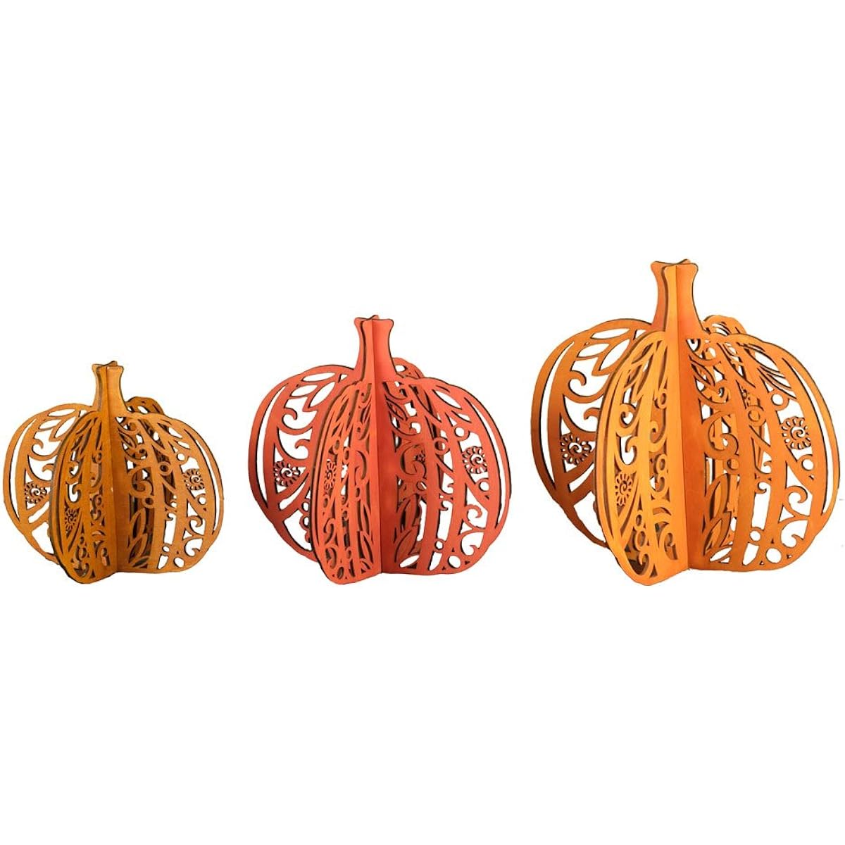 ENESCO Flourish Halloween Pumpkin Centerpieces, Set of 3