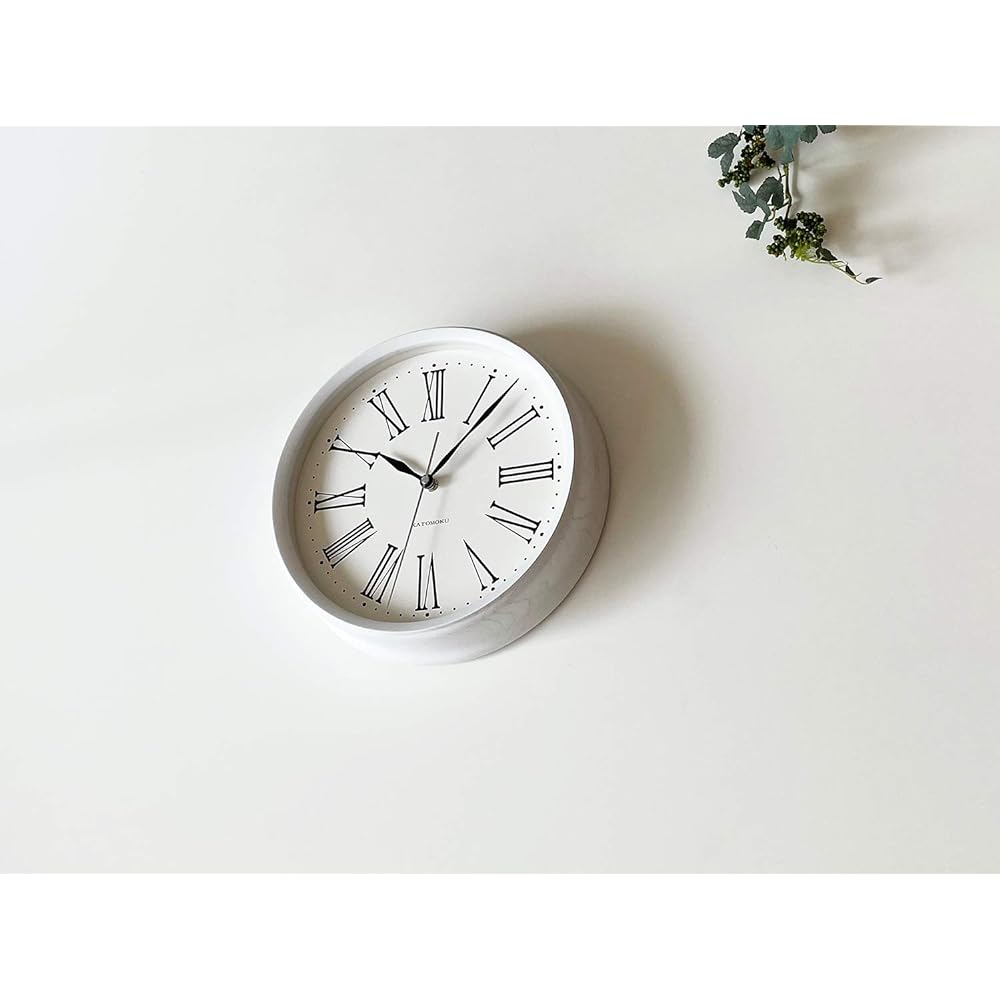 KATOMOKU muku clock 5 Roman numerals white radio clock continuous second hand km-58WRC φ306mm
