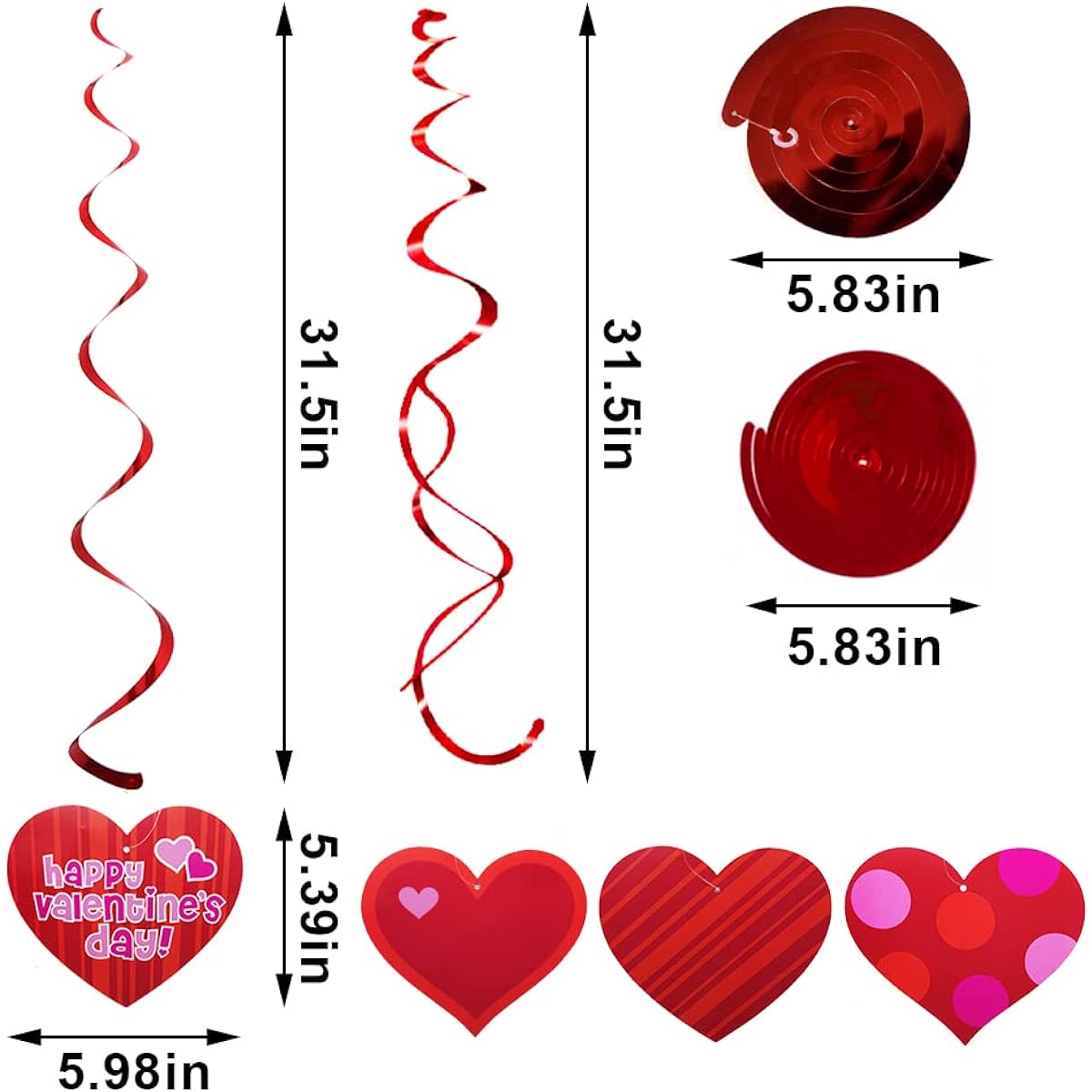 4 Pieces Valentine Banner Red Pink Heart Garland Banner - Valentine's Day Decorative Banner Valentine Party Decoration Anniversary Home Hanging Decoration Supplies