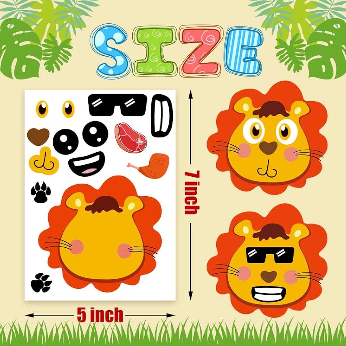 Forest Animal Make Face Stickers DIY Make Your Own Animal Stickers Art Craft Matching Party Favors Game Activity Birthday Decoration for Kids