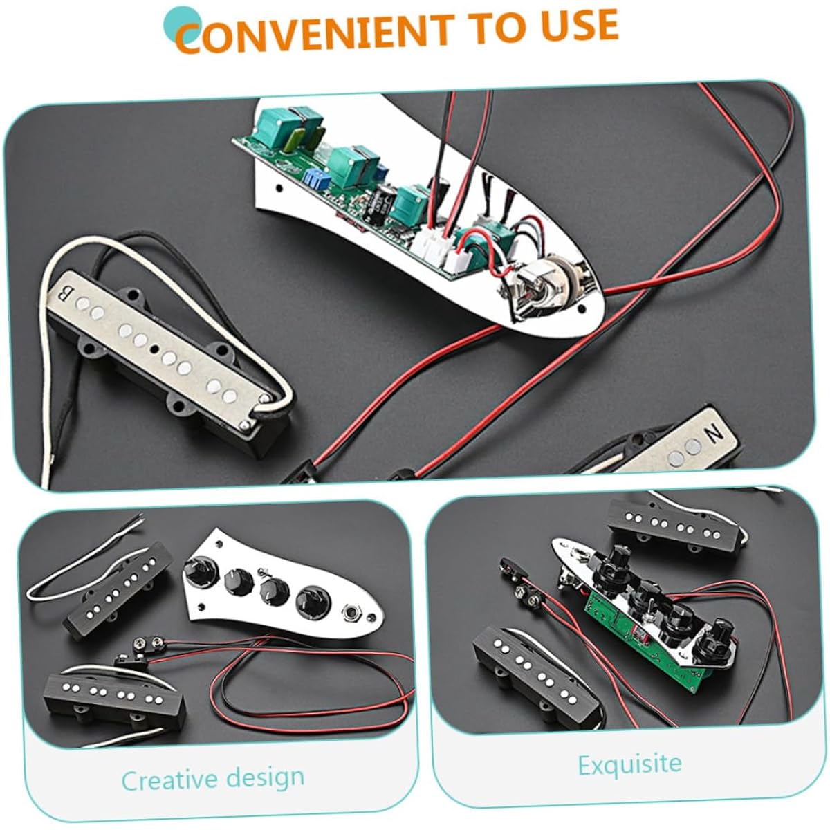 VICASKY 1 Set Pickup Simple Acoustic Bass Humbucker Bass Part Humbucker Clip Tone Tool Pickguard Guitar Pickguard