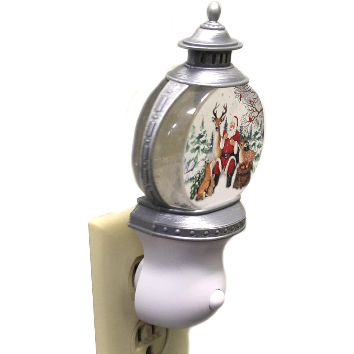 Roman 160154 Lantern Swirl Night Light Christmas Scene 7" Tall