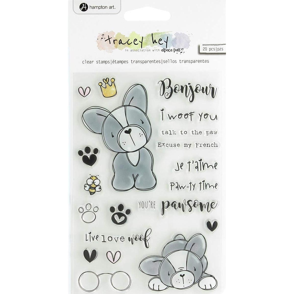 Hampton Art TH Clear Stamp Frenchie, None