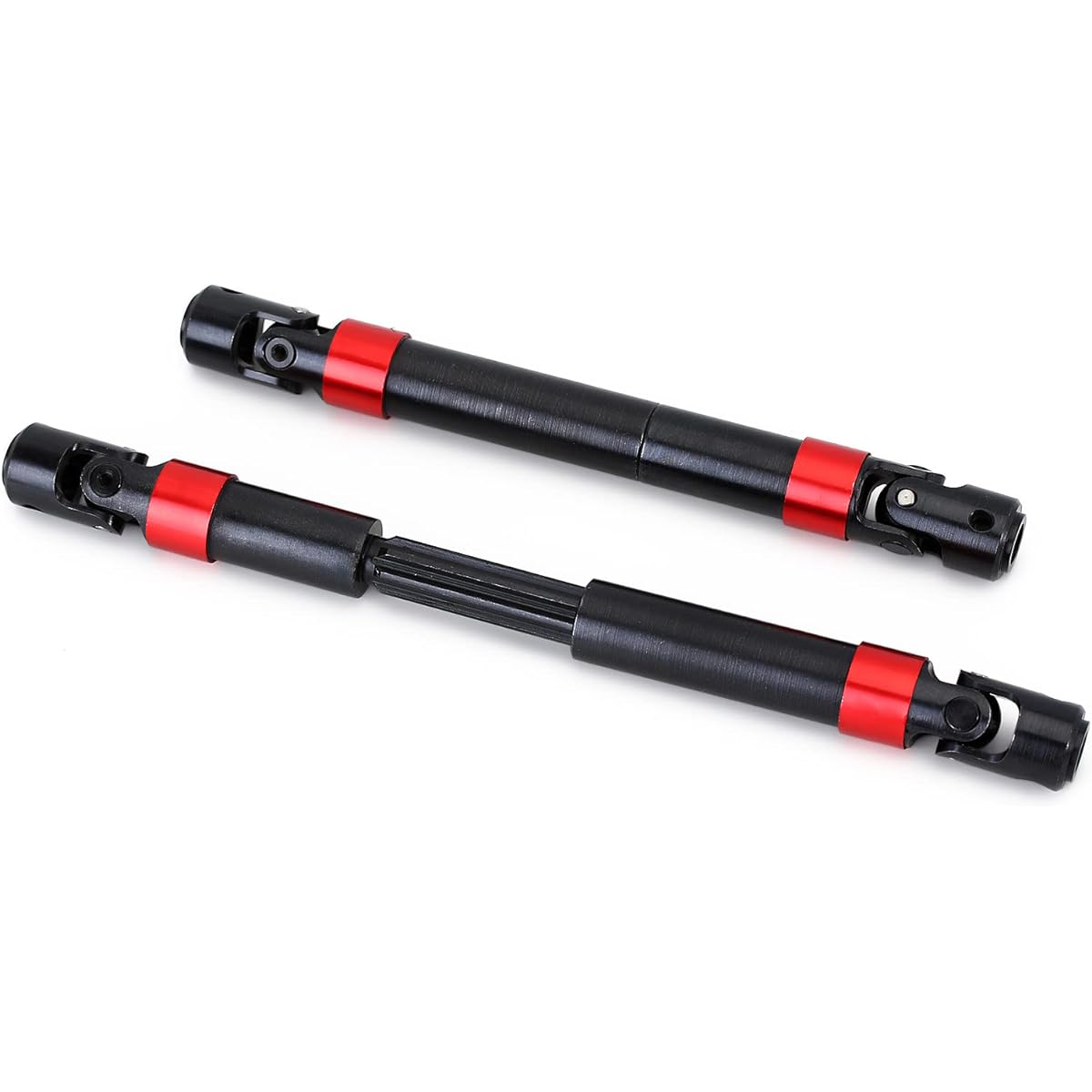 HOTSTORM Steel Drive Shaft Metal 2pcs Front & Rear CVD Drive Shaft Axial SCX6 JLU Wrangler Upgrade Parts (Red)