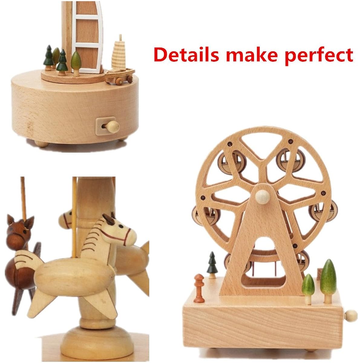 Medigy Wooden Music Box Ornaments Interior Goods Wooden Toys