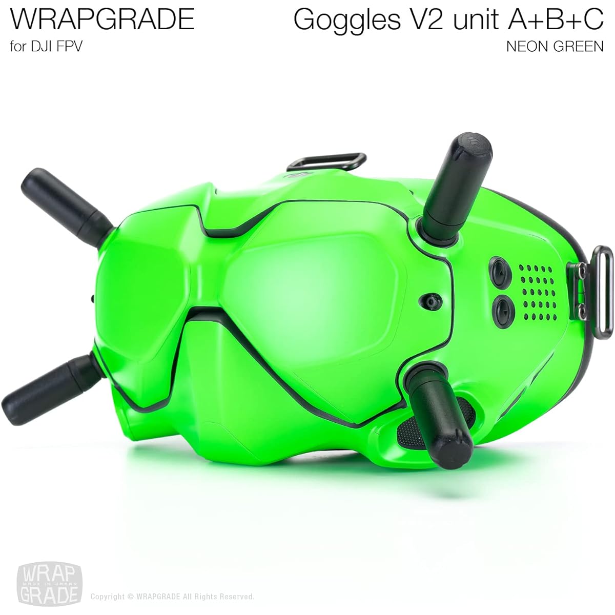 WRAPGRADE Skin Sticker for DJI FPV Goggles V2 (Neon Green)