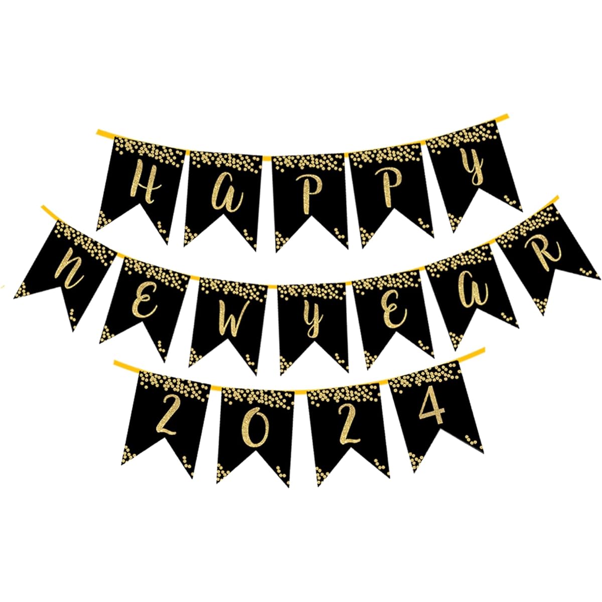 WoW Party Studio Happy New Year Bunting Banner for Decoration