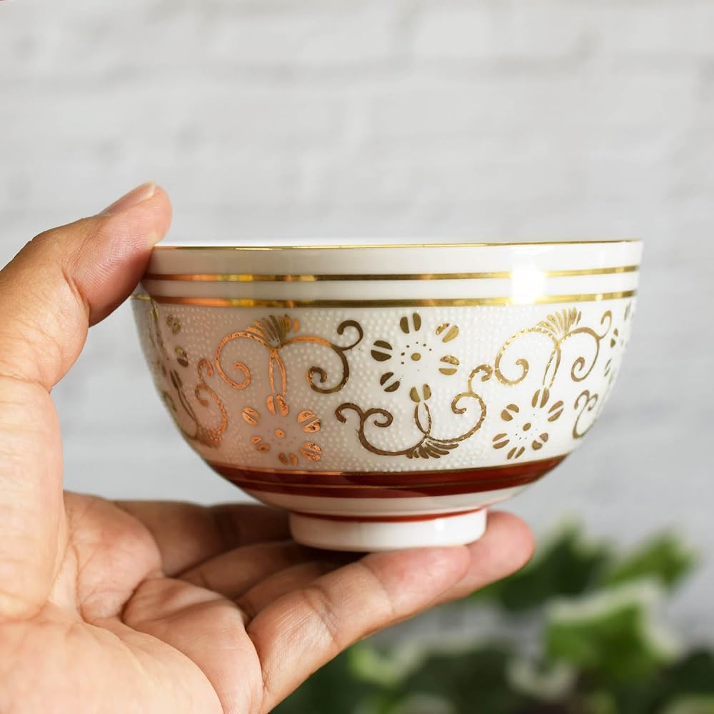 Couple's Tea Bowl, Stylish Tableware, Kutani Ware, Pair, Rice Bowl, White Grain Tetsusen Ceramic Tea Bowl, Brand, Japanese Tableware, Made in Japan