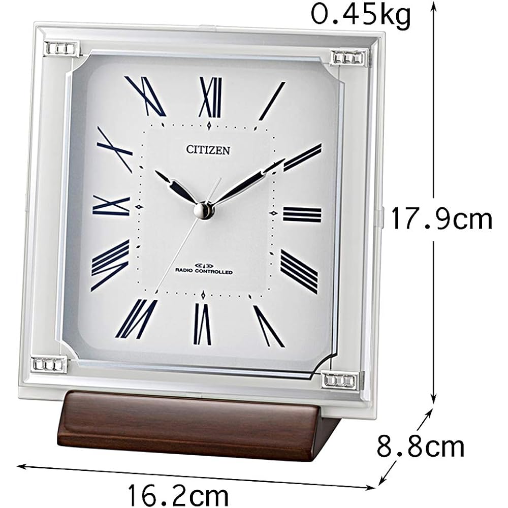 RHYTHM 4RY712-003 Table Clock White 17.9x16.2x8.8cm Citizen Radio Analog Hanging Can Be Used