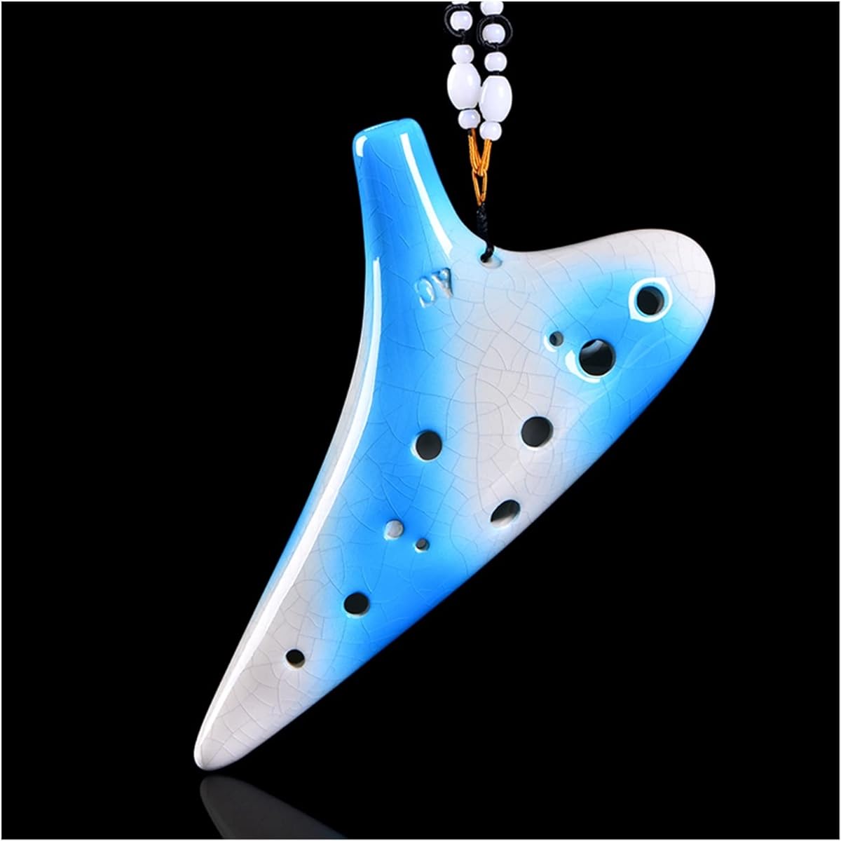 12 Holes AC-tune Beginner Ceramic Ocarina Medium Tone C-tune Crack Hand-painted Playing Ocarina Musical Instrument Ocarina Musical Instrument (2)