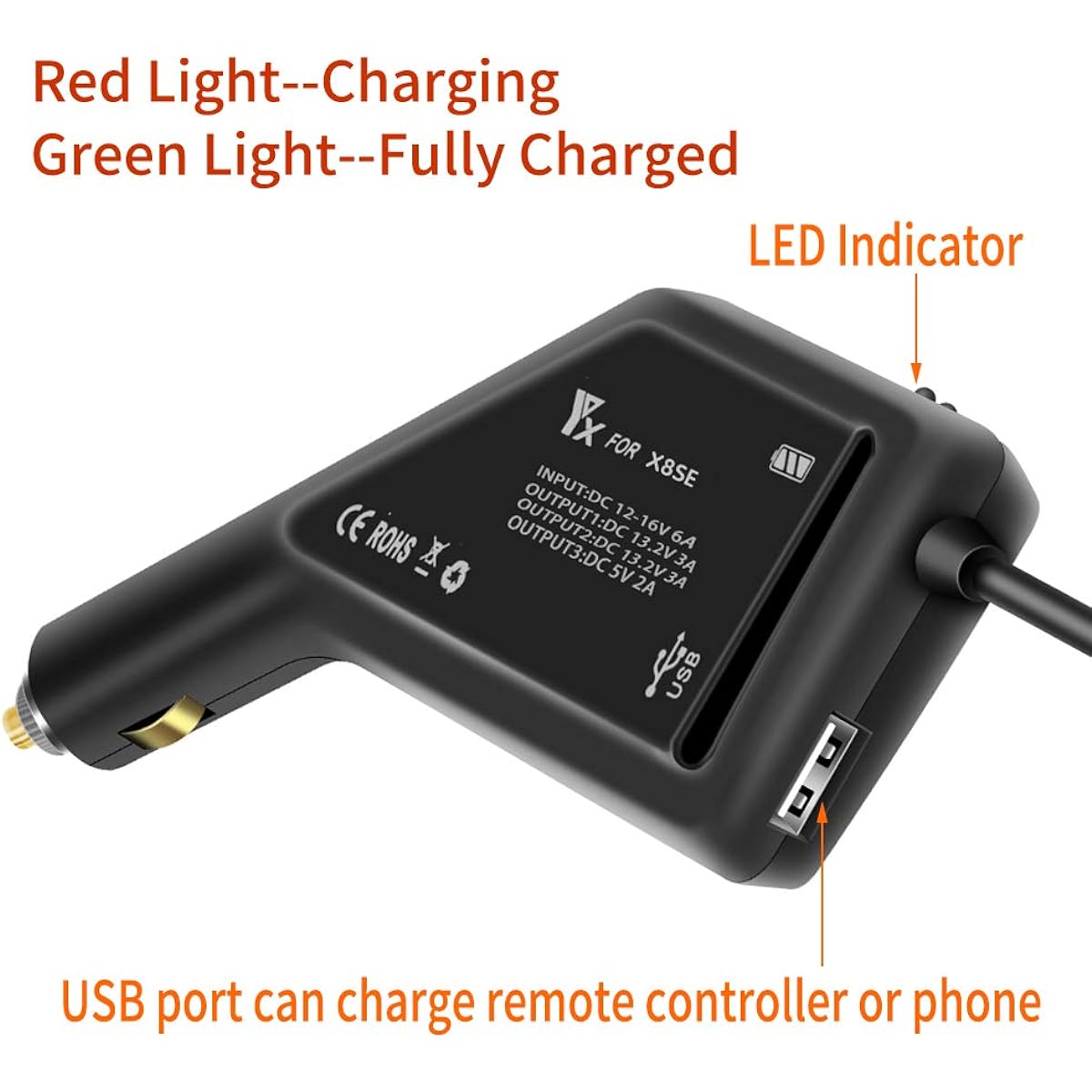 LYONGTECH Battery Car Charger for FIMI Xiaomi X8SE 2020 Drone