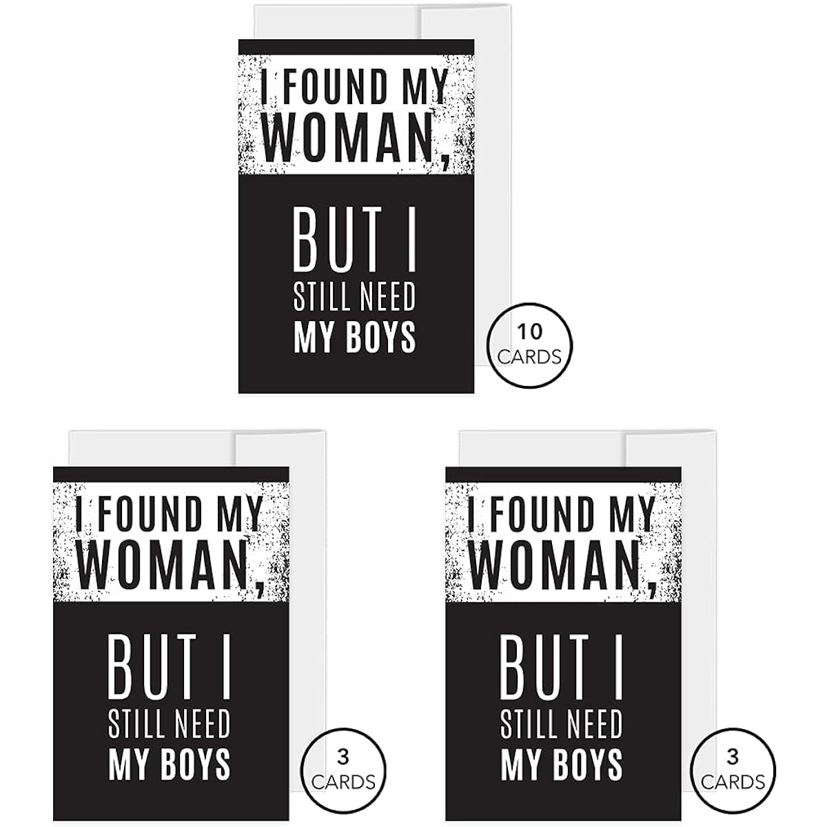 Andaz Press Groomsmen Proposal Cards with Envelopes, Set of 16 I Found My Woman But I Still Need My Boys Proposal Cards, 10 Groomsmen, 3 Best Man, 3 Ring Bearer, 4 x 6 Inch Cards