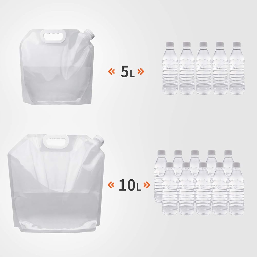 AK KYC Water Bag, Pack of 4, Water Supply Supplies, Water Tank, Water Storage, Large Capacity, Foldable, Easy to Carry, Water Bag, Disaster Prevention Supplies, Disaster, Outdoor