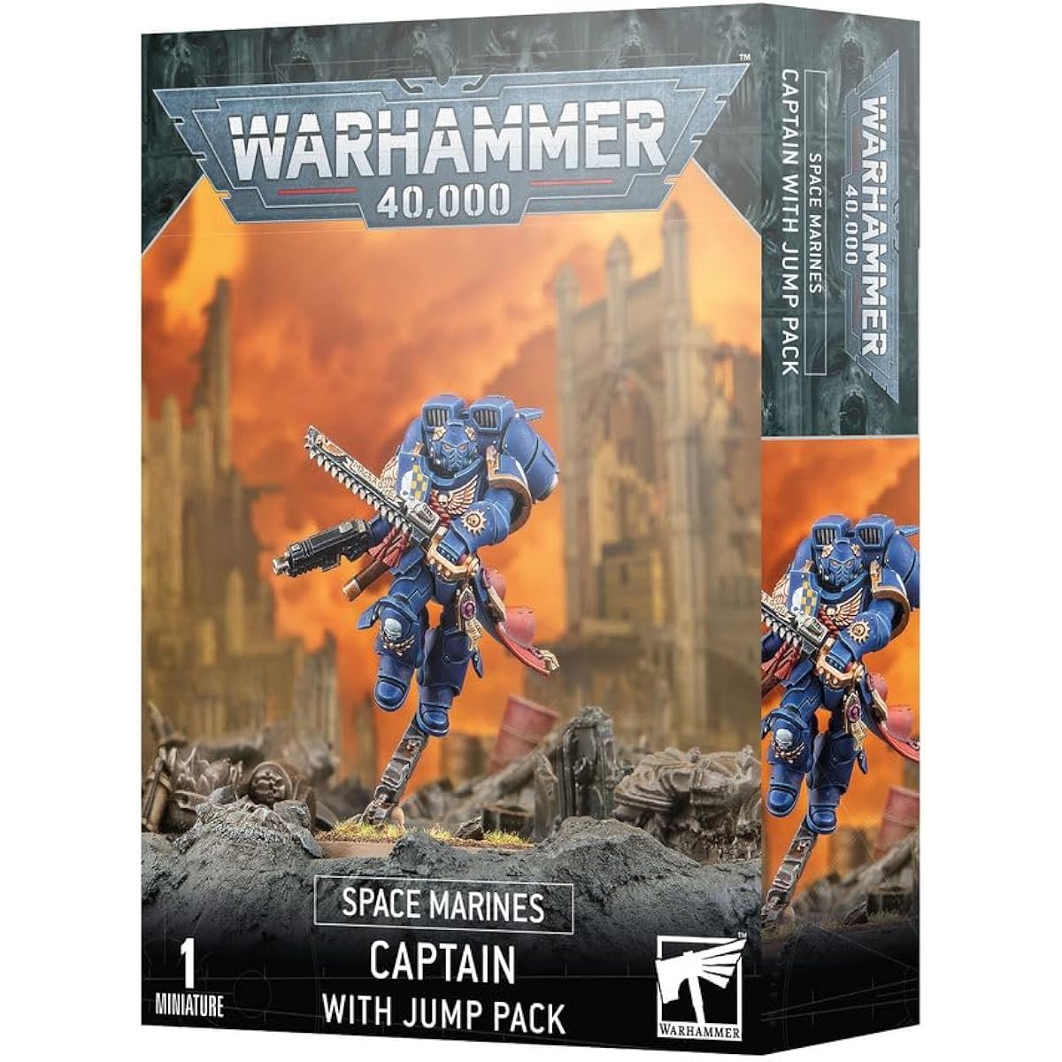 Games Workshop - Warhammer 40,000 - Space Marines: Captain with Jump Pack (2023 Edition), 48-17, Black