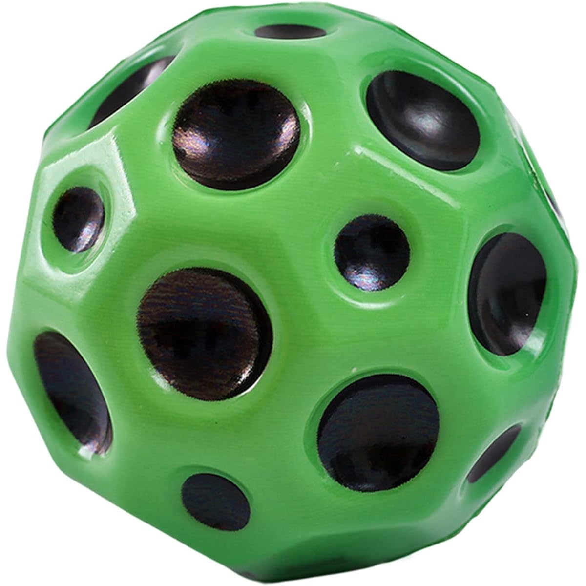 leasote Bouncy Ball Moon Shape Porous Bouncy Ball Kids Indoor Toy Ergonomic Design Colorful Fashion Compact
