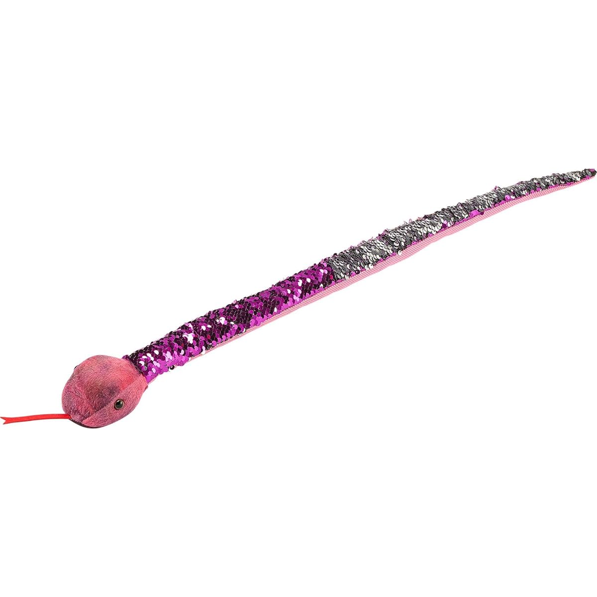 Forest & Twelfth 26" Reversible Flip Sequin Snake Plush Toy for Kids, Sensory Fidget Toy, Soft Stuffed Animal, Cool Room Decor for Girls and Boys (Violet)
