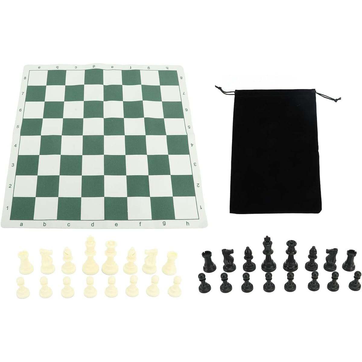 Alomejor Plastic Chess Set for Kids and Adults with PU Mat Storage Bag, International Board Game, ALOMEJORKEM625GQU4